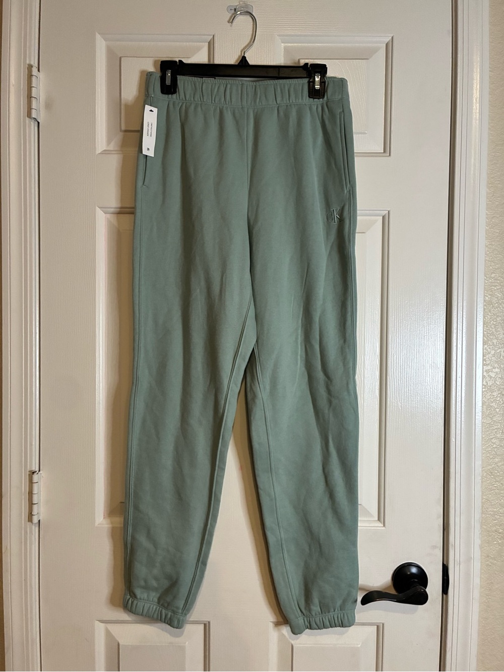 Calvin Klein Sage Green Elastic Waist Jogger Pants